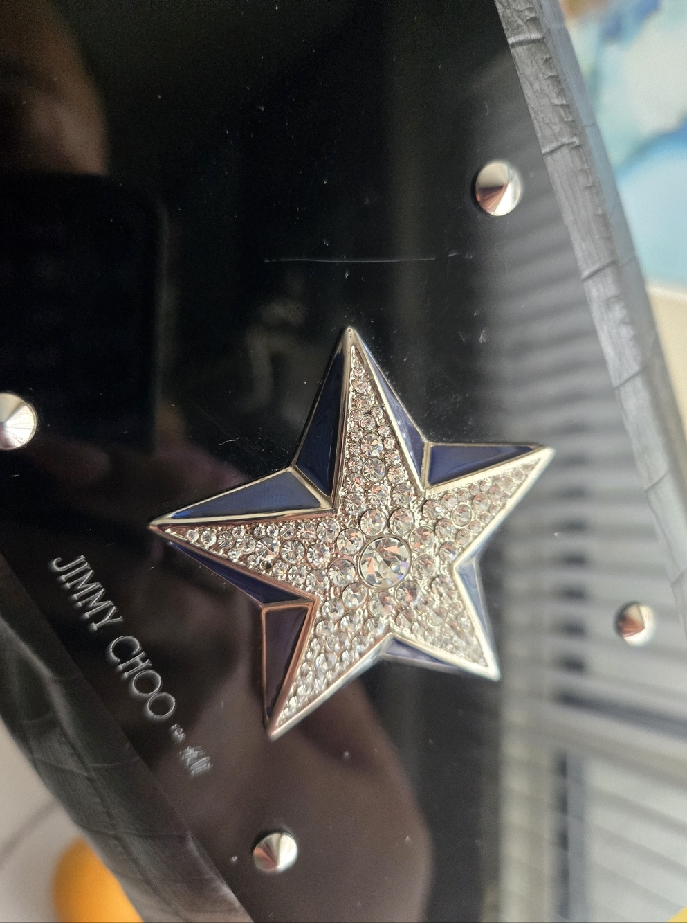Jimmy Choo x H&M Collaboration 2009 Black Leather Star Women's Clutch - Picture 7 of 12
